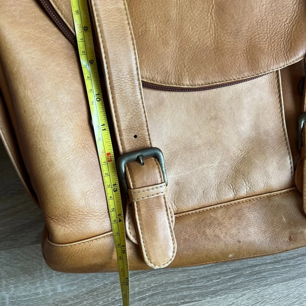 Charlie's Leather Dante XL‎ Laptop Flap Back Pack Leather Distressed Travel READ